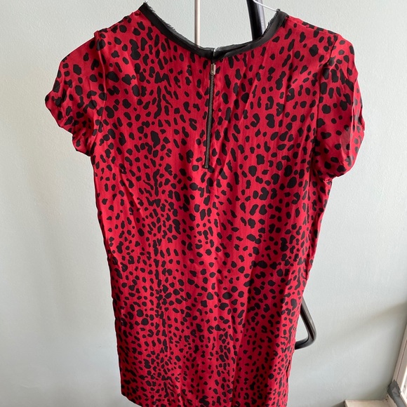 Zara red and back animal print dress size XS - Picture 3 of 3